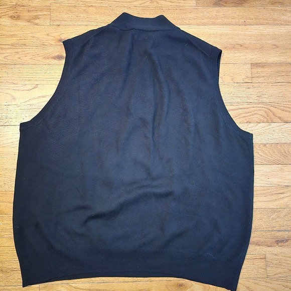 Peter Millar Golf Vest XL Black 1/4 Zip Merino Wool Normcore GrandPa Vest Mens - Picture 4 of 6